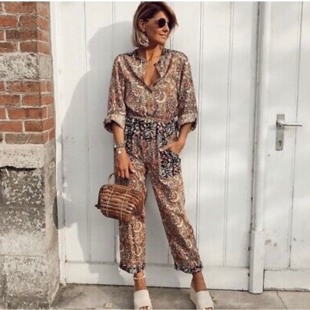 Zara Floral Print Jumpsuit with pockets XL